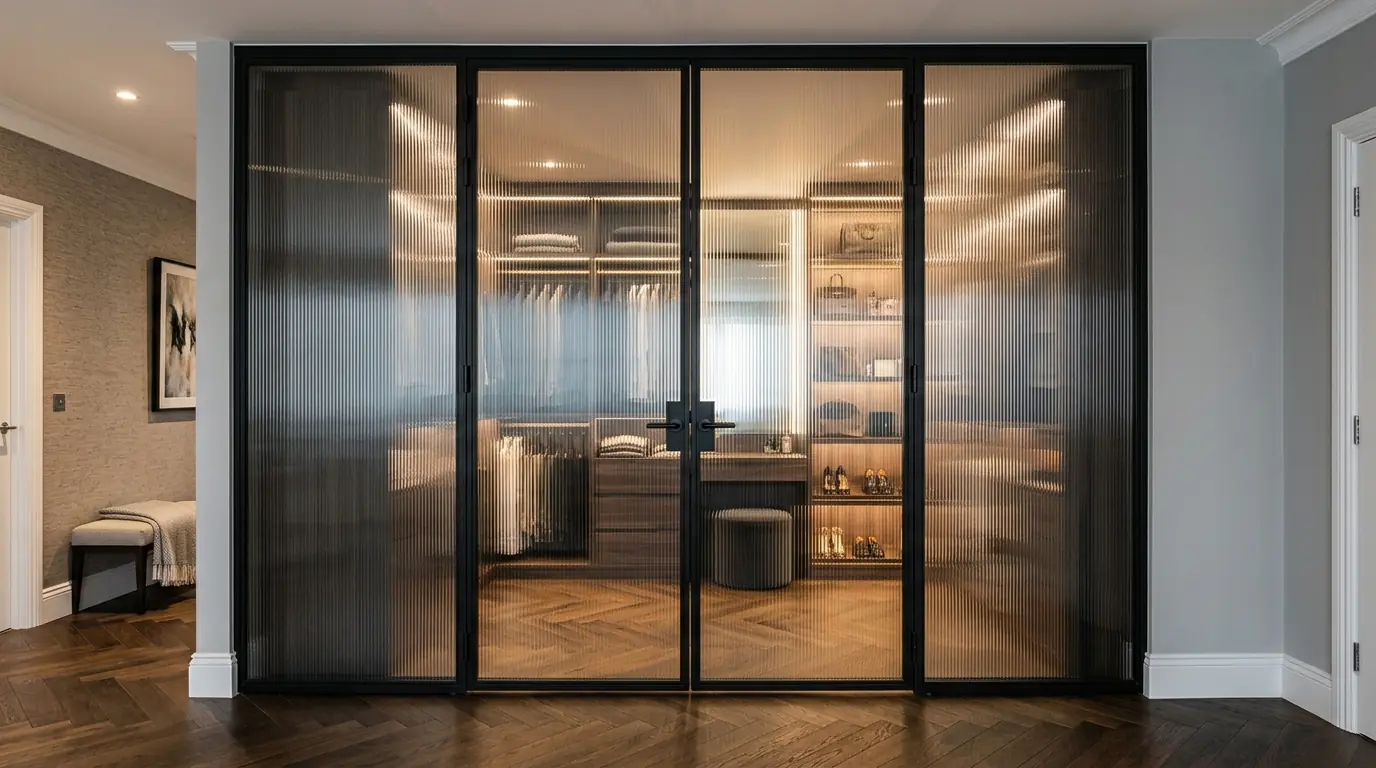 Распашные офисные двери — готовый результат установки