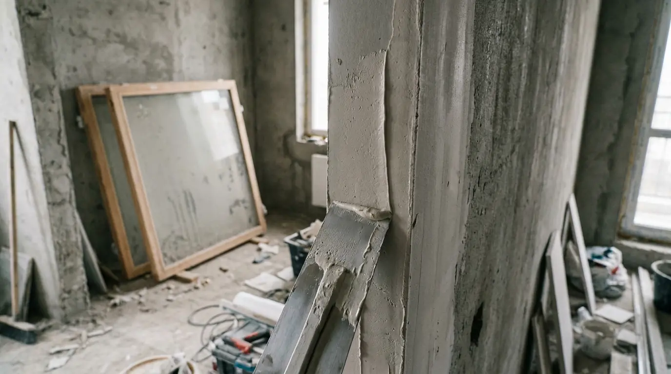 Гипсовые межкомнатные перегородки — вид крупным планом